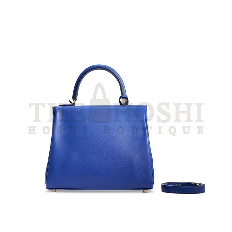 H**me5 A BLEU ÉLECTRIQUE SWIFT LEATHER RETOURNÉ KELLY 28 WITH GOLD HARDWARE (28*22*10cm) Master Quality